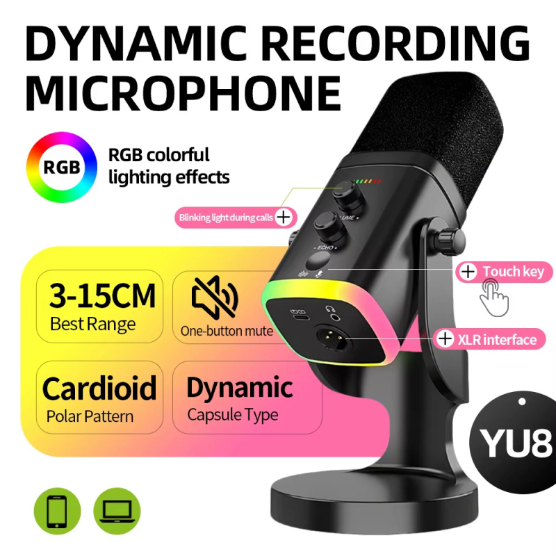 Pc Gaming Youtubers - YU8 USB XLR Dynamic Microphone for